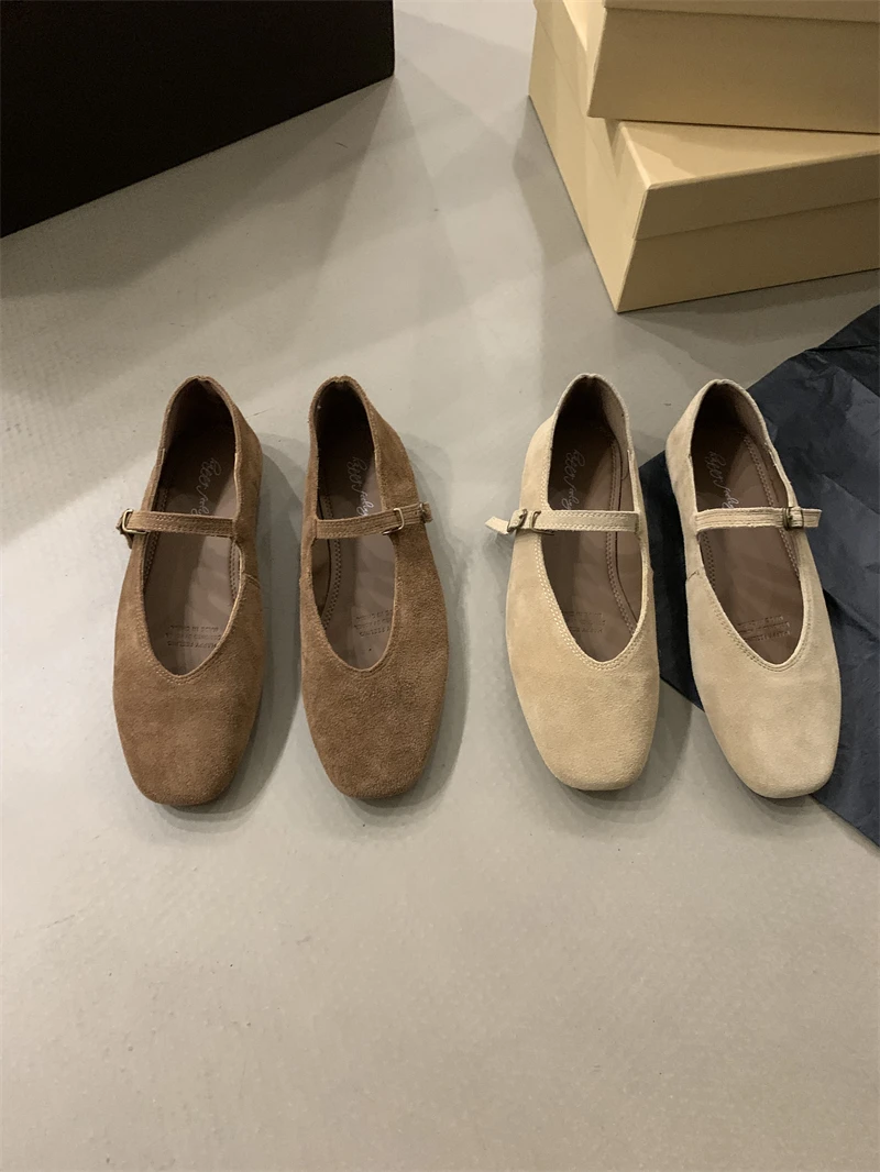 Bailamos Brand New Women Flats Round Toe Shallow Slip On Ladies Casual Ballet Shoes Soft Leather Eelgant Dress Shoes Mujer Size
