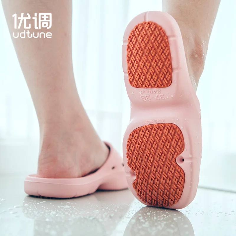 UTUNE-Rubber Non-Slip Sole Slippers for Men and Women Slides for Shower Indoor Bathroom Home Shoe for Pregnant Woman and Elderly