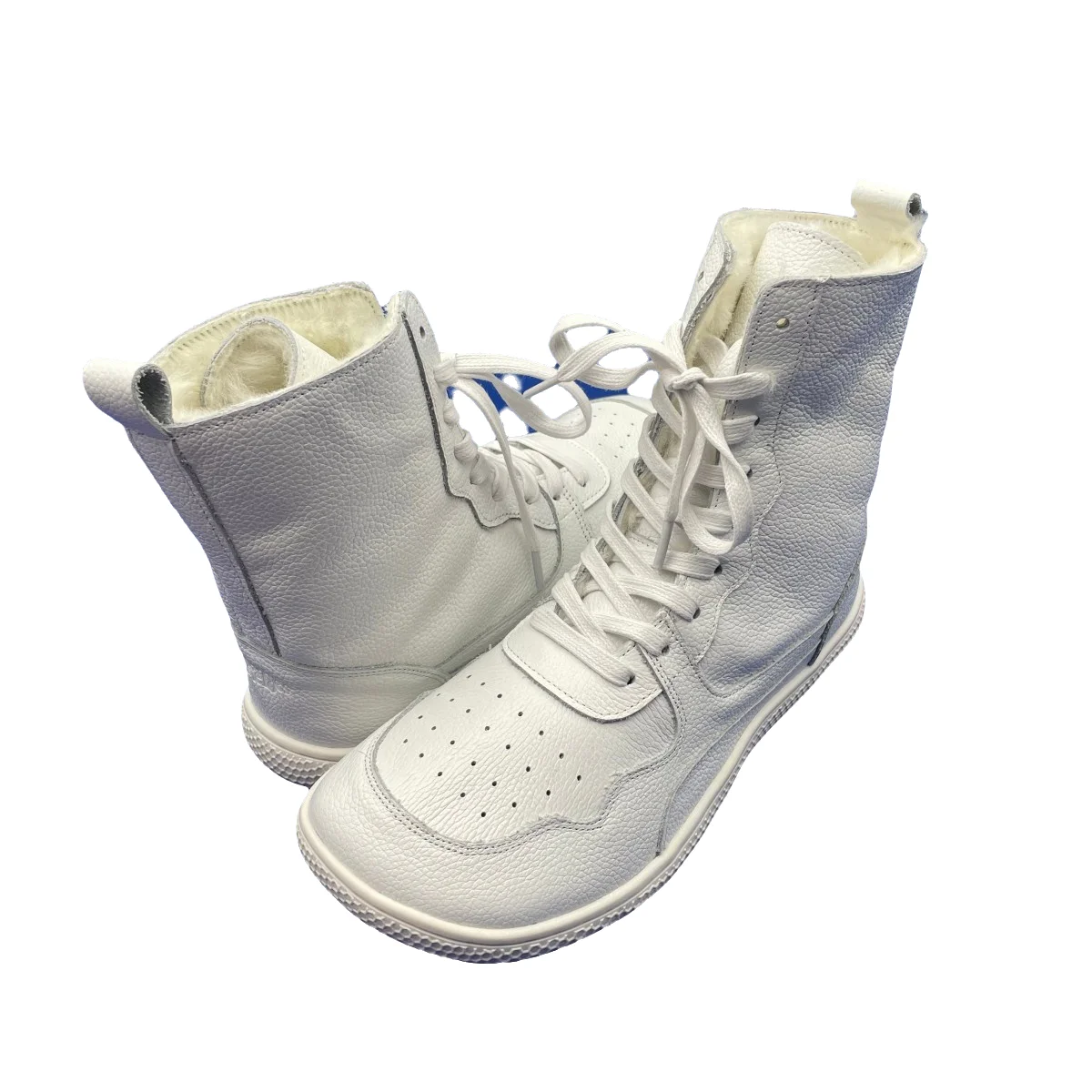 Tipsietoes Barefoot Genuine Leather Winter Middle-High Boots Real Natural Fur Linning Warm Men Women Warmer Light Weight