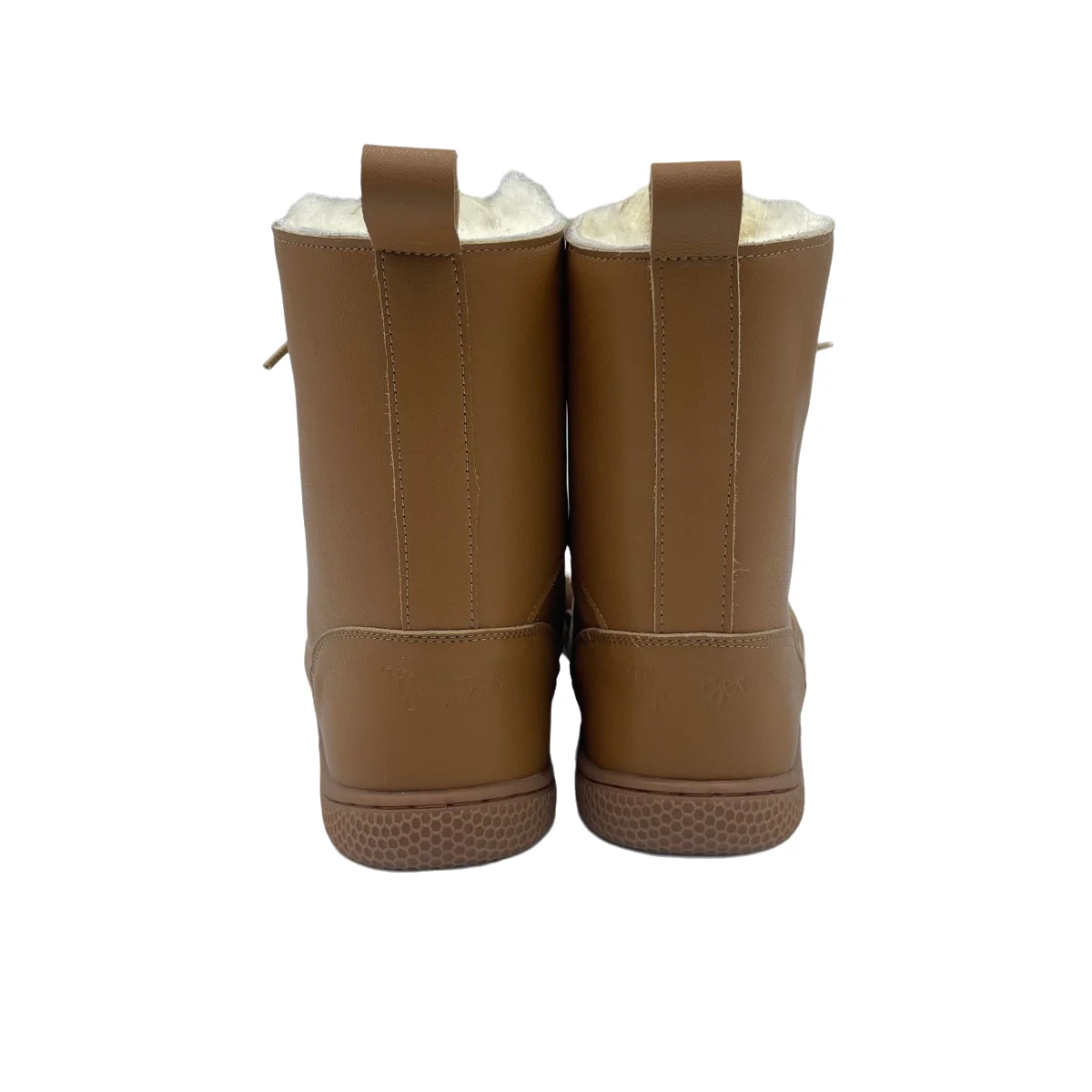 Tipsietoes Barefoot Genuine Leather Winter Middle-High Boots Real Natural Fur Linning Warm Men Women Warmer Light Weight