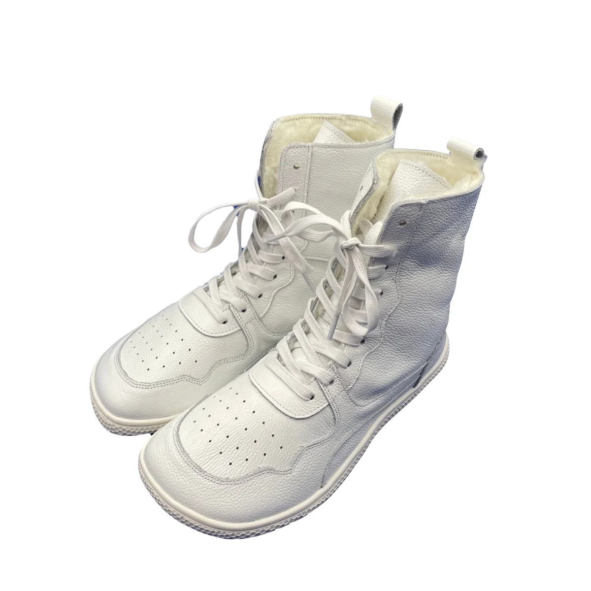 Tipsietoes Barefoot Genuine Leather Winter Middle-High Boots Real Natural Fur Linning Warm Men Women Warmer Light Weight