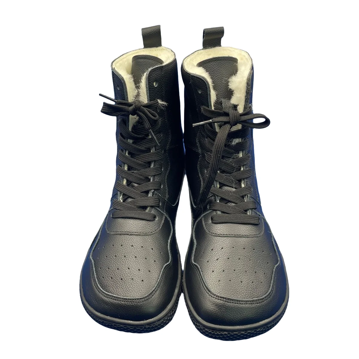 Tipsietoes Barefoot Genuine Leather Winter Middle-High Boots Real Natural Fur Linning Warm Men Women Warmer Light Weight