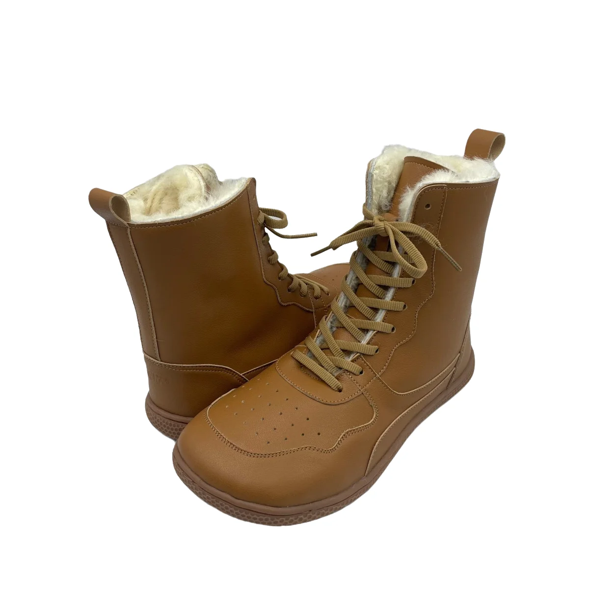 Tipsietoes Barefoot Genuine Leather Winter Middle-High Boots Real Natural Fur Linning Warm Men Women Warmer Light Weight