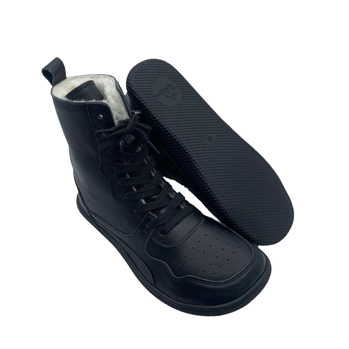 Tipsietoes Barefoot Genuine Leather Winter Middle-High Boots Real Natural Fur Linning Warm Men Women Warmer Light Weight