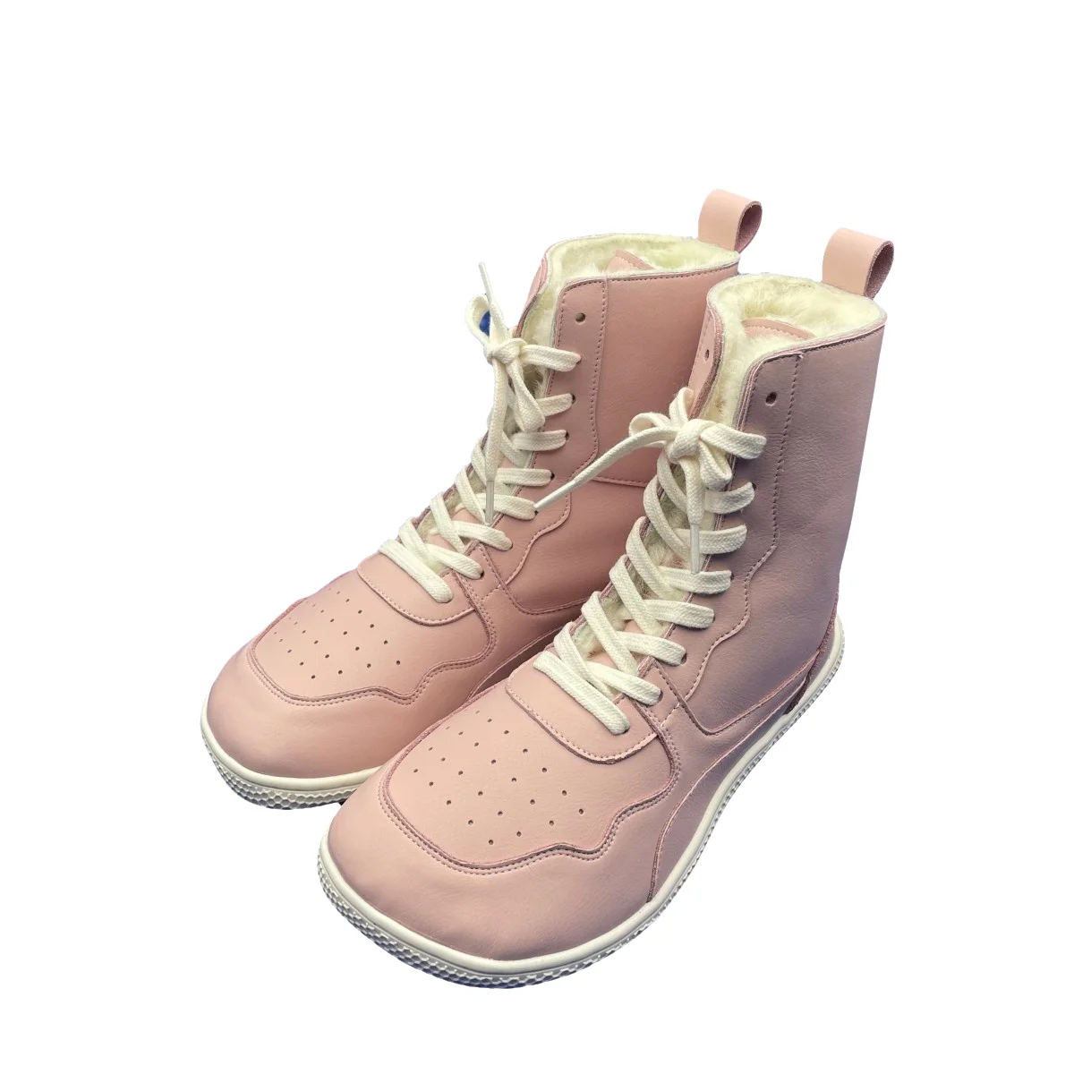 Tipsietoes Barefoot Genuine Leather Winter Middle-High Boots Real Natural Fur Linning Warm Men Women Warmer Light Weight