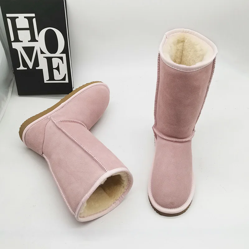 High Boots 2023 New Arrival Winter Mujer Botas Genuine Leather Woman Snow Boots Thick Plush Boots Women's Shoes Warm Shoes