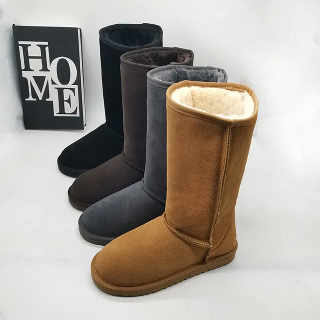 High Boots 2023 New Arrival Winter Mujer Botas Genuine Leather Woman Snow Boots Thick Plush Boots Women's Shoes Warm Shoes