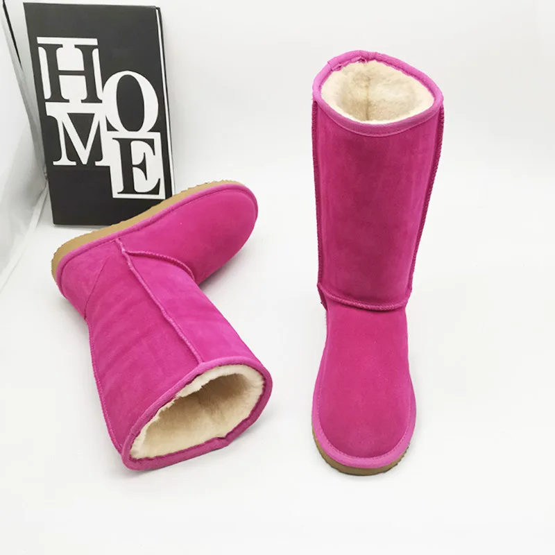 High Boots 2023 New Arrival Winter Mujer Botas Genuine Leather Woman Snow Boots Thick Plush Boots Women's Shoes Warm Shoes
