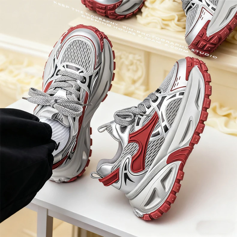 Chunky Sneakers Summer New Heighten Breathable Lightweight Casual Men's Outdoor Running Shoes Fashion Student Speed Sports Shoes