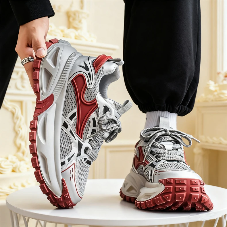 Chunky Sneakers Summer New Heighten Breathable Lightweight Casual Men's Outdoor Running Shoes Fashion Student Speed Sports Shoes