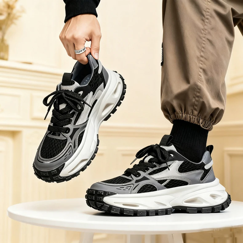Chunky Sneakers Summer New Heighten Breathable Lightweight Casual Men's Outdoor Running Shoes Fashion Student Speed Sports Shoes