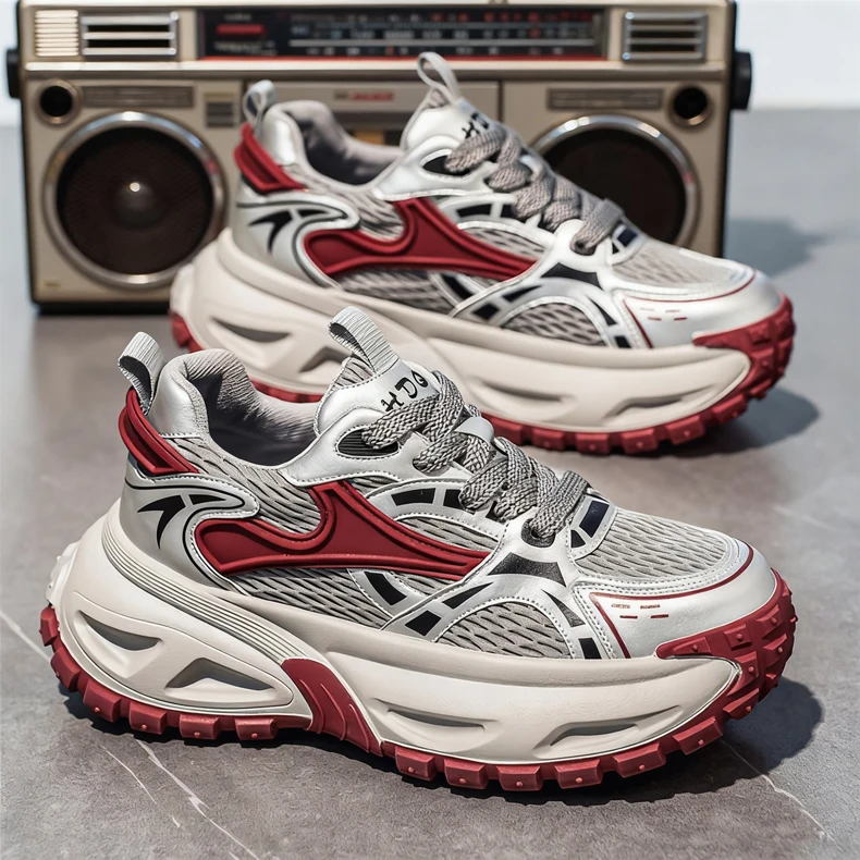 Chunky Sneakers Summer New Heighten Breathable Lightweight Casual Men's Outdoor Running Shoes Fashion Student Speed Sports Shoes