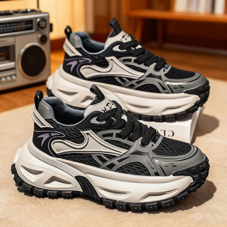 Chunky Sneakers Summer New Heighten Breathable Lightweight Casual Men's Outdoor Running Shoes Fashion Student Speed Sports Shoes