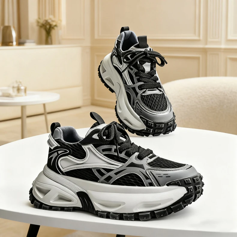 Chunky Sneakers Summer New Heighten Breathable Lightweight Casual Men's Outdoor Running Shoes Fashion Student Speed Sports Shoes