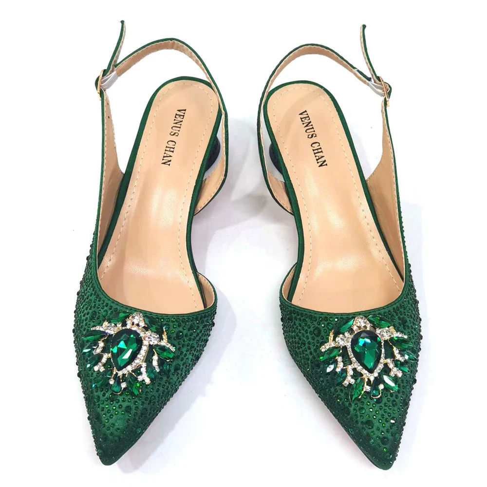 Purple 2024 Italian Design Girly Style Opend Toe Shoes And Bag Full Diamond Decoration with Appliques for Wedding Party