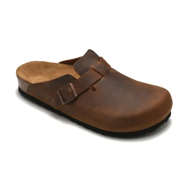 Summer Birken for Men's and Women's Sandals Boston Outdoor Flats Casual Shoes Fashion Leather Buckle Beach Cork Slipper