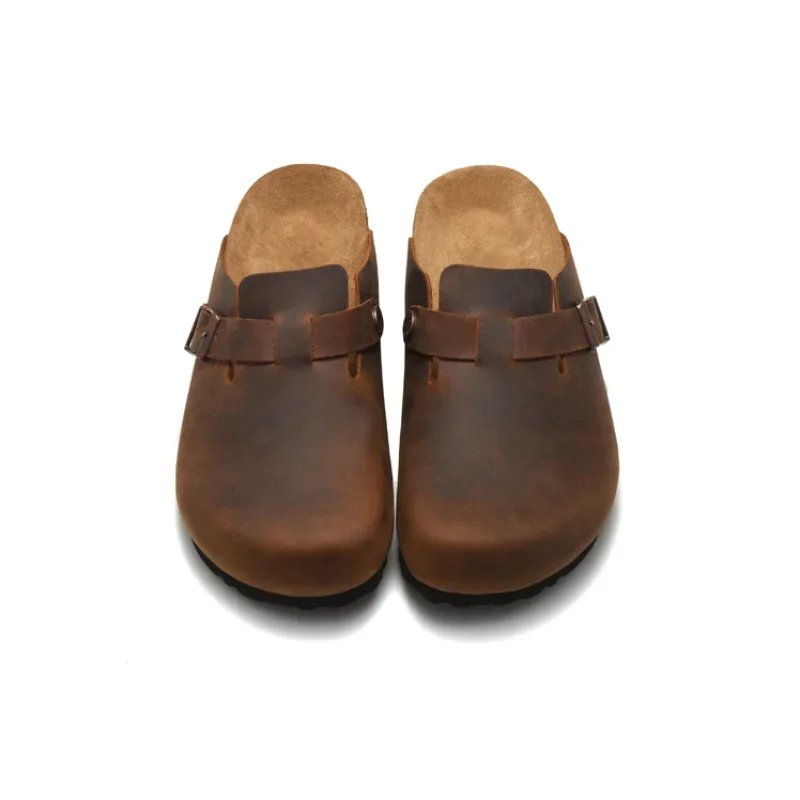 Summer Birken for Men's and Women's Sandals Boston Outdoor Flats Casual Shoes Fashion Leather Buckle Beach Cork Slipper