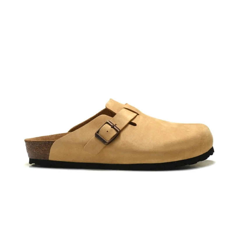 Summer Birken for Men's and Women's Sandals Boston Outdoor Flats Casual Shoes Fashion Leather Buckle Beach Cork Slipper