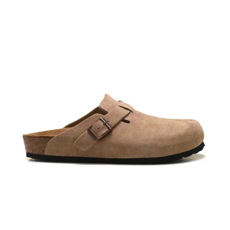 Summer Birken for Men's and Women's Sandals Boston Outdoor Flats Casual Shoes Fashion Leather Buckle Beach Cork Slipper