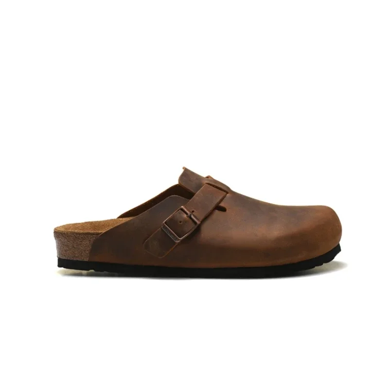 Summer Birken for Men's and Women's Sandals Boston Outdoor Flats Casual Shoes Fashion Leather Buckle Beach Cork Slipper