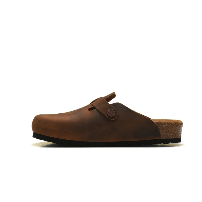 Summer Birken for Men's and Women's Sandals Boston Outdoor Flats Casual Shoes Fashion Leather Buckle Beach Cork Slipper
