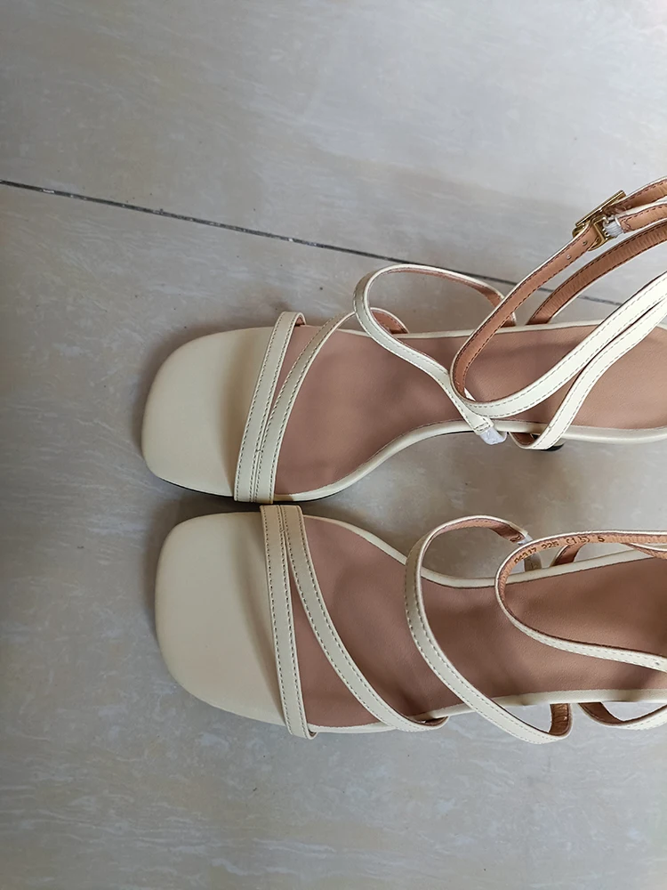 SmallHut New 2026 Trend Ankle Strap Sandals Summer Women Sexy Party High Heel Red Black Light-Yellow Beige Apricot Buckle Sandal