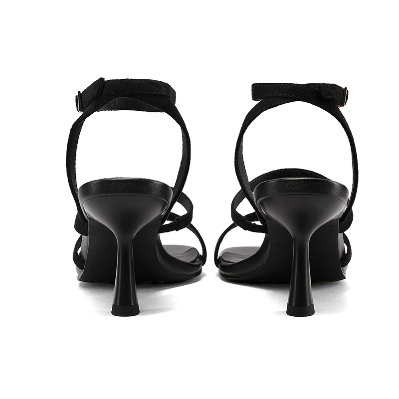SmallHut New 2026 Trend Ankle Strap Sandals Summer Women Sexy Party High Heel Red Black Light-Yellow Beige Apricot Buckle Sandal