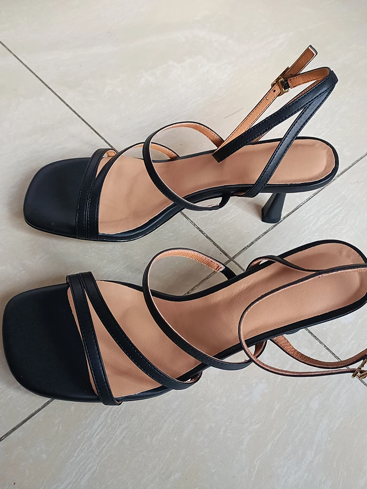 SmallHut New 2026 Trend Ankle Strap Sandals Summer Women Sexy Party High Heel Red Black Light-Yellow Beige Apricot Buckle Sandal