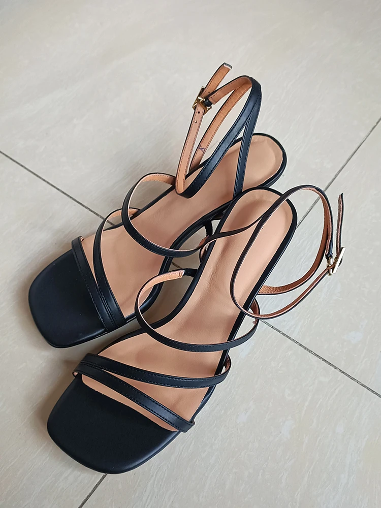 SmallHut New 2026 Trend Ankle Strap Sandals Summer Women Sexy Party High Heel Red Black Light-Yellow Beige Apricot Buckle Sandal