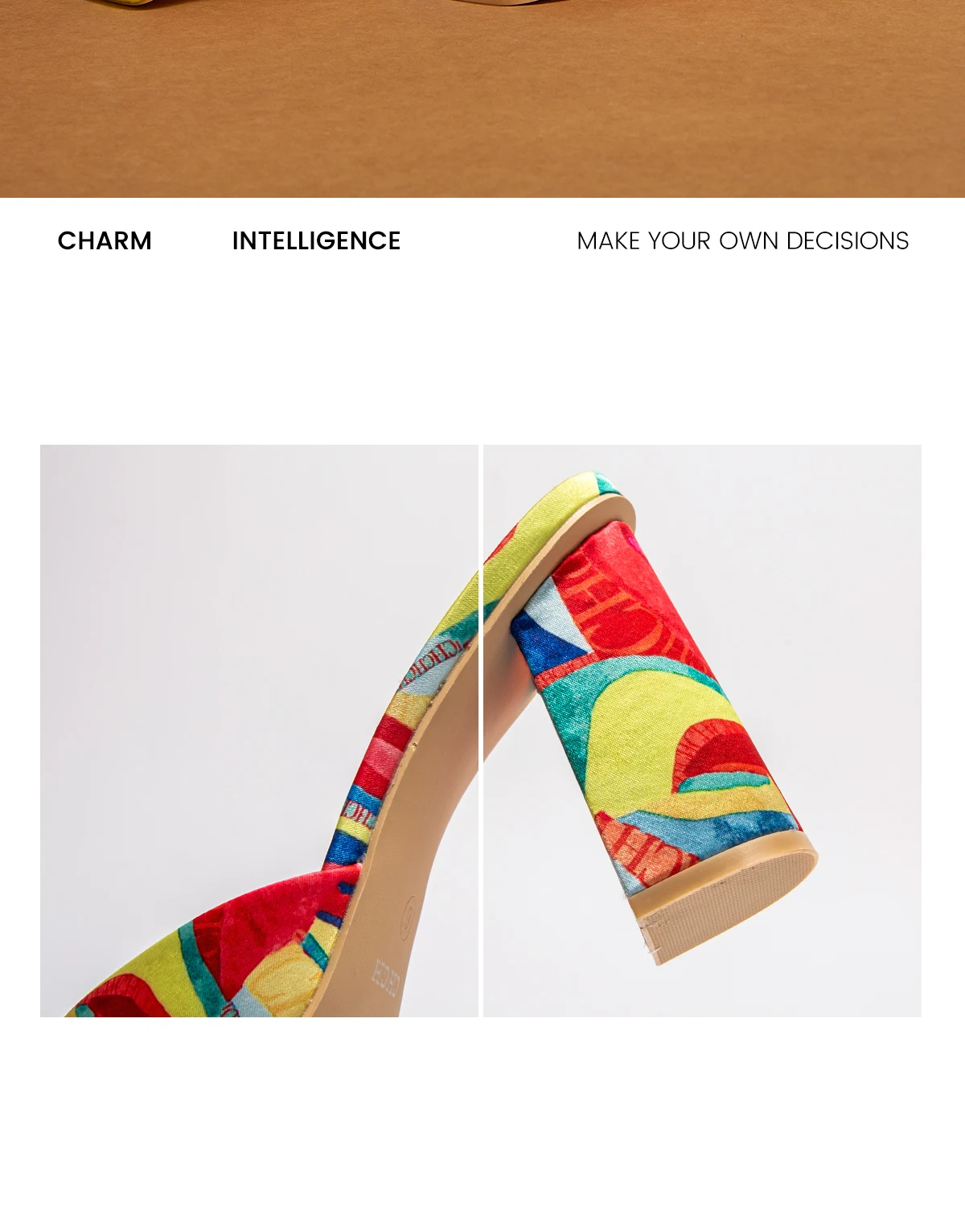C-H Woman shoes Thick Heel Sandals Square Open Toe Sliding Sandals students