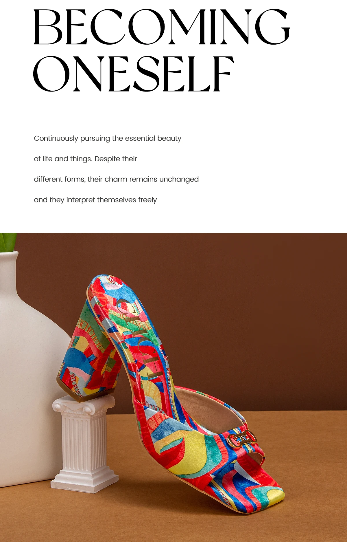 C-H Woman shoes Thick Heel Sandals Square Open Toe Sliding Sandals students