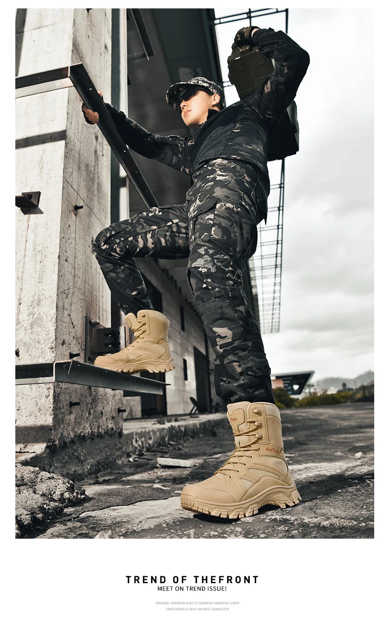 Men Outdoor Climbing Hiking Shoes Training Safety High Quality Anti-Slip Male New Army Boots Ultrallight Lace UpTactical Boots