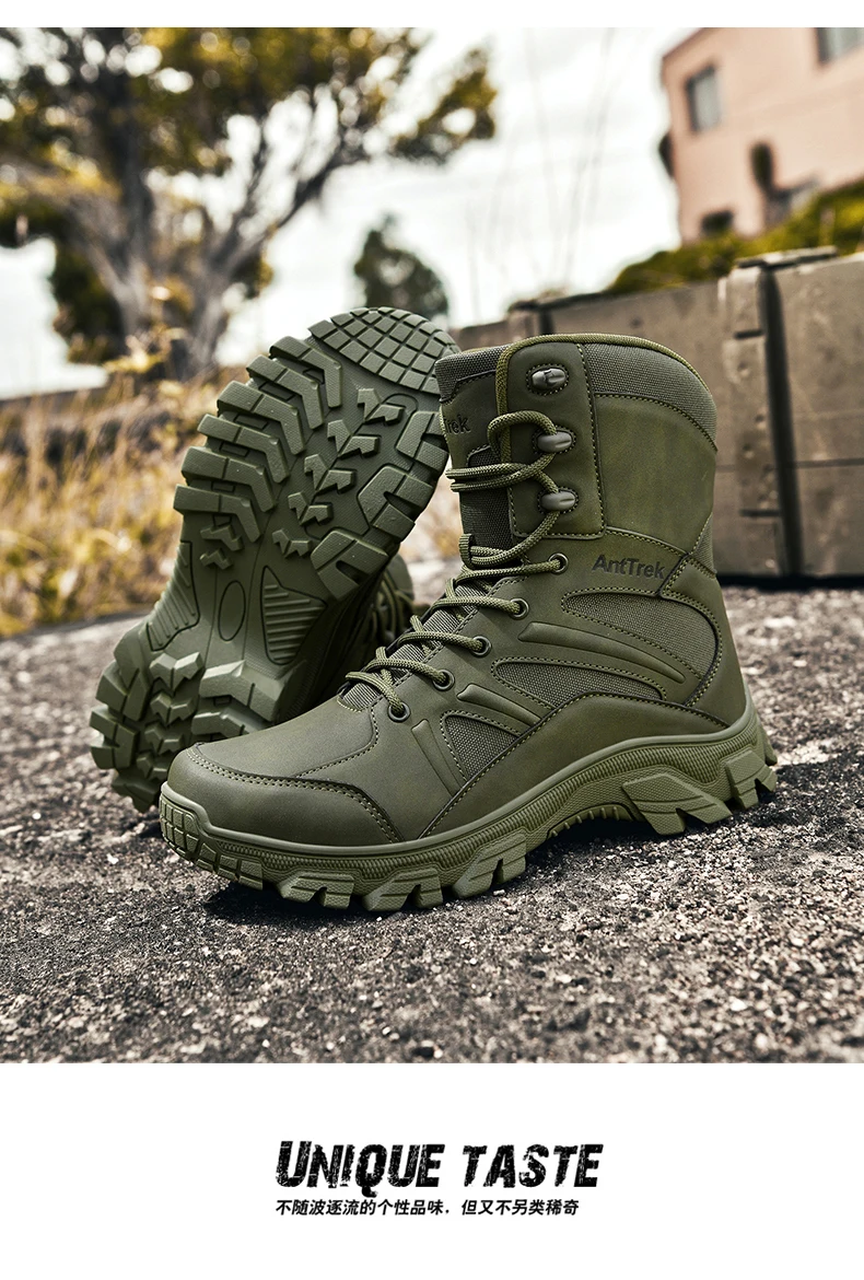Men Outdoor Climbing Hiking Shoes Training Safety High Quality Anti-Slip Male New Army Boots Ultrallight Lace UpTactical Boots