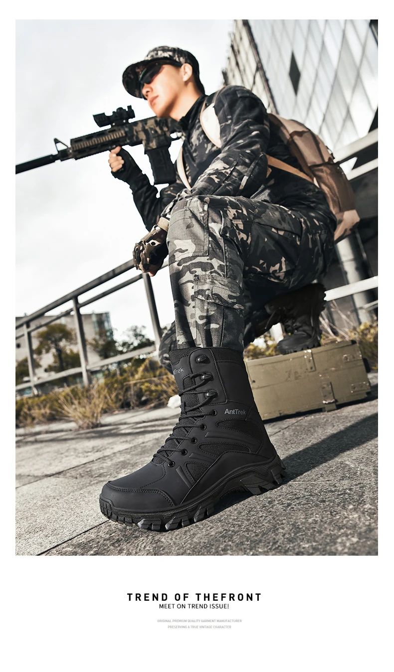 Men Outdoor Climbing Hiking Shoes Training Safety High Quality Anti-Slip Male New Army Boots Ultrallight Lace UpTactical Boots