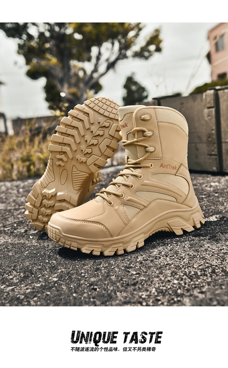 Men Outdoor Climbing Hiking Shoes Training Safety High Quality Anti-Slip Male New Army Boots Ultrallight Lace UpTactical Boots