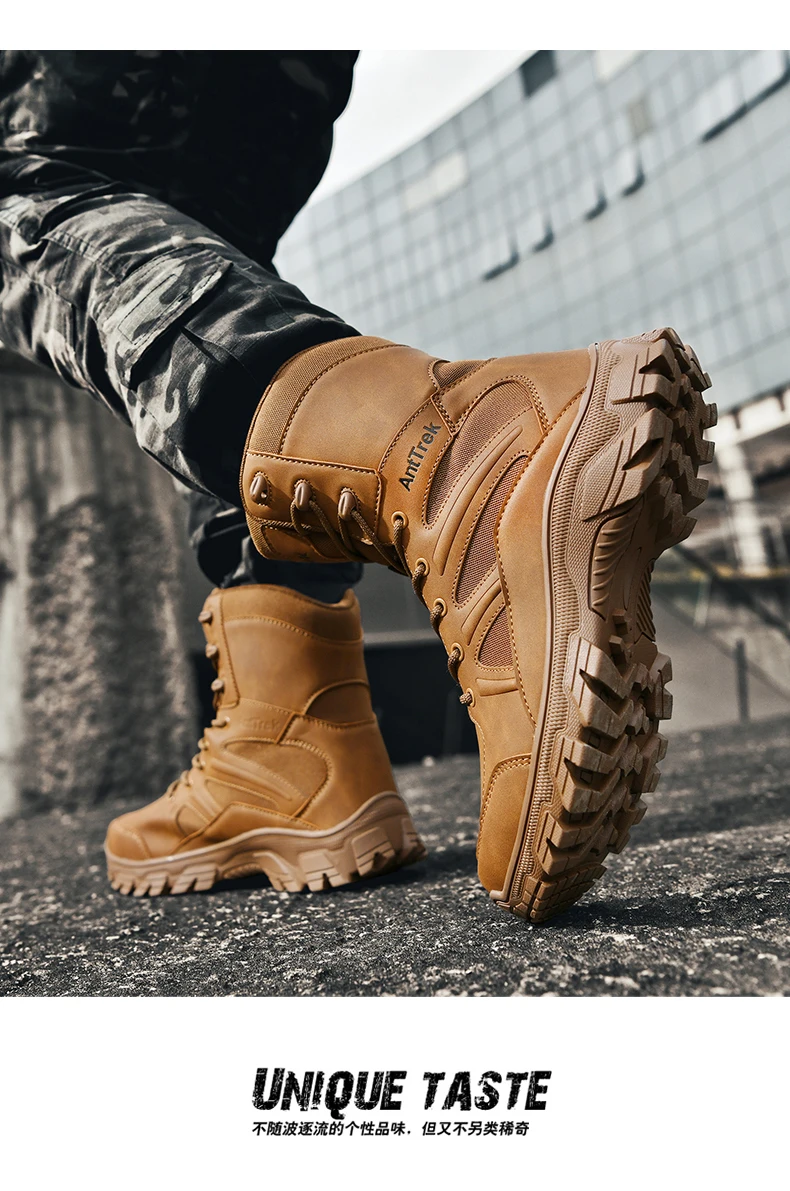 Men Outdoor Climbing Hiking Shoes Training Safety High Quality Anti-Slip Male New Army Boots Ultrallight Lace UpTactical Boots