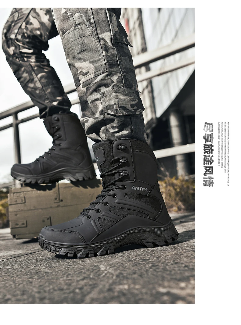 Men Outdoor Climbing Hiking Shoes Training Safety High Quality Anti-Slip Male New Army Boots Ultrallight Lace UpTactical Boots