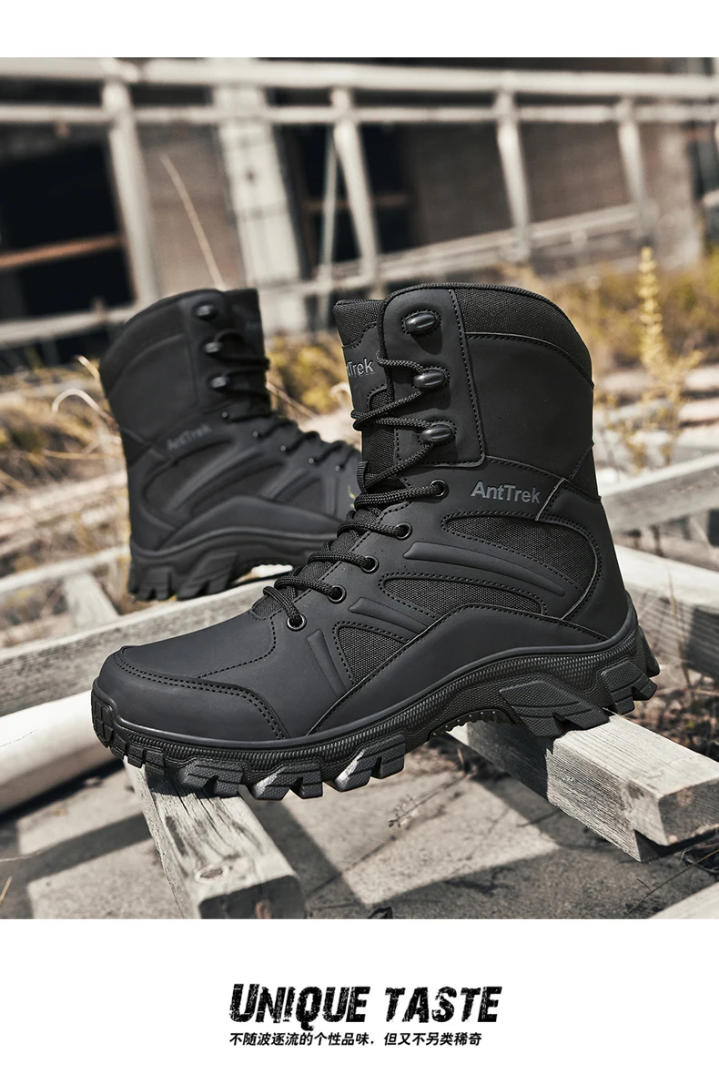 Men Outdoor Climbing Hiking Shoes Training Safety High Quality Anti-Slip Male New Army Boots Ultrallight Lace UpTactical Boots