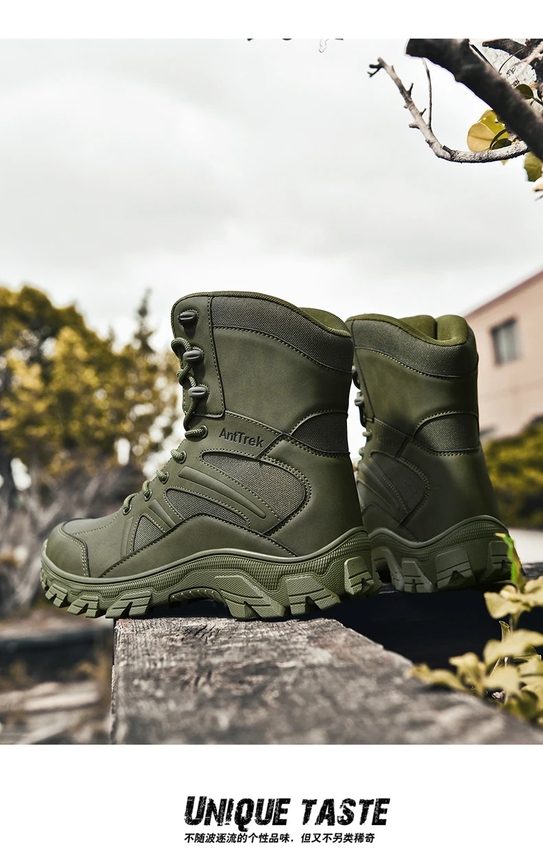 Men Outdoor Climbing Hiking Shoes Training Safety High Quality Anti-Slip Male New Army Boots Ultrallight Lace UpTactical Boots