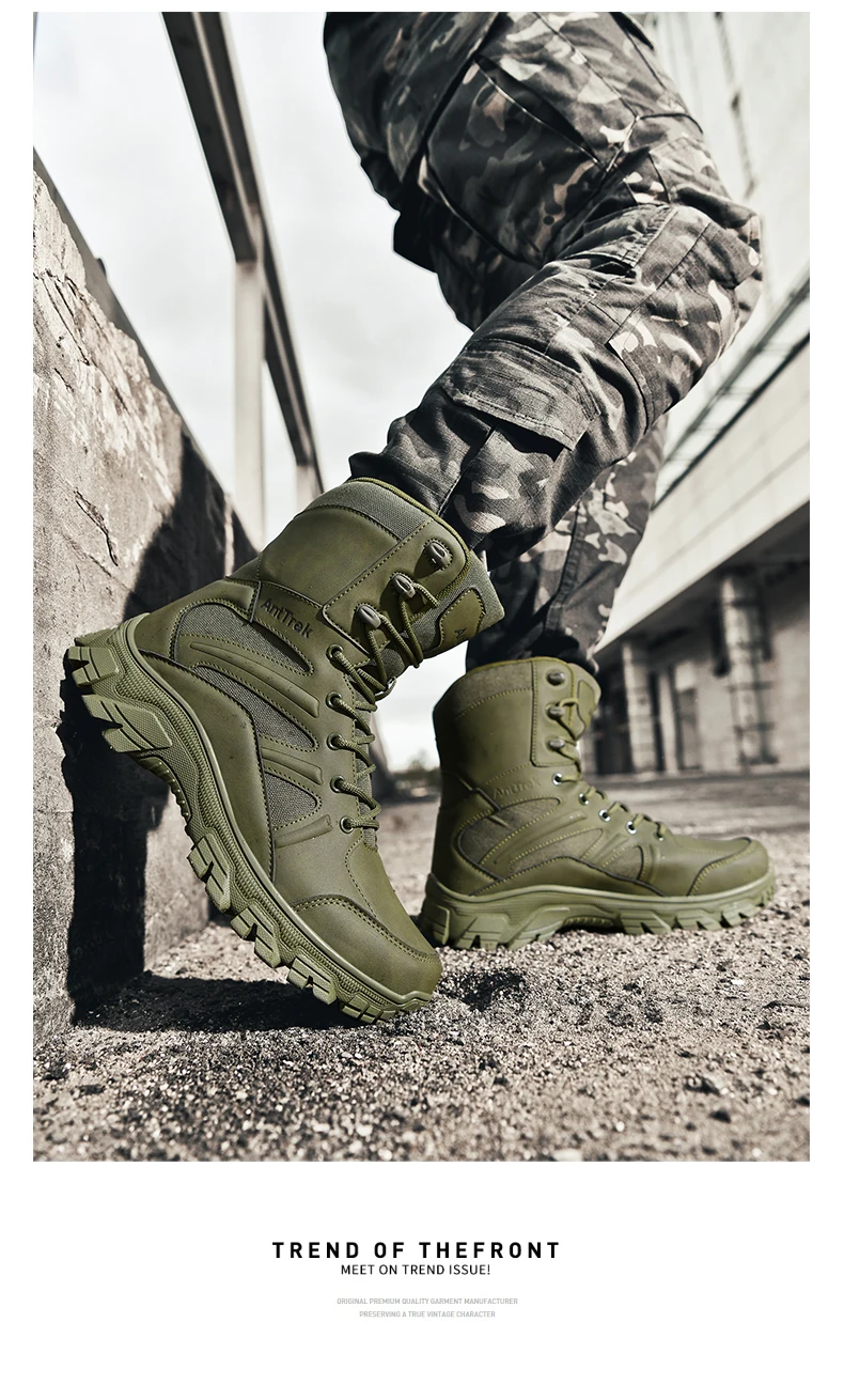 Men Outdoor Climbing Hiking Shoes Training Safety High Quality Anti-Slip Male New Army Boots Ultrallight Lace UpTactical Boots
