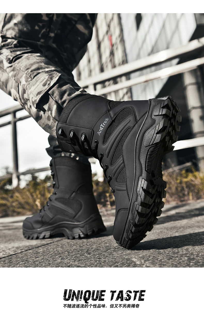 Men Outdoor Climbing Hiking Shoes Training Safety High Quality Anti-Slip Male New Army Boots Ultrallight Lace UpTactical Boots