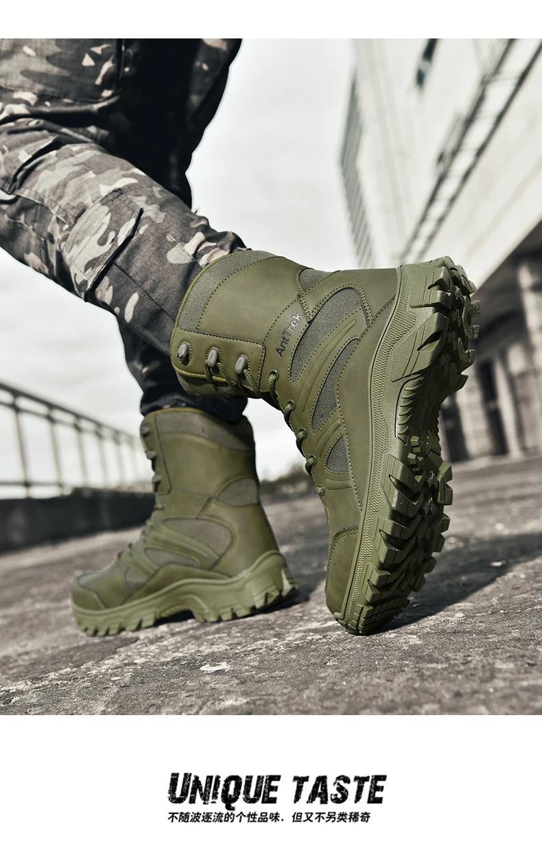 Men Outdoor Climbing Hiking Shoes Training Safety High Quality Anti-Slip Male New Army Boots Ultrallight Lace UpTactical Boots