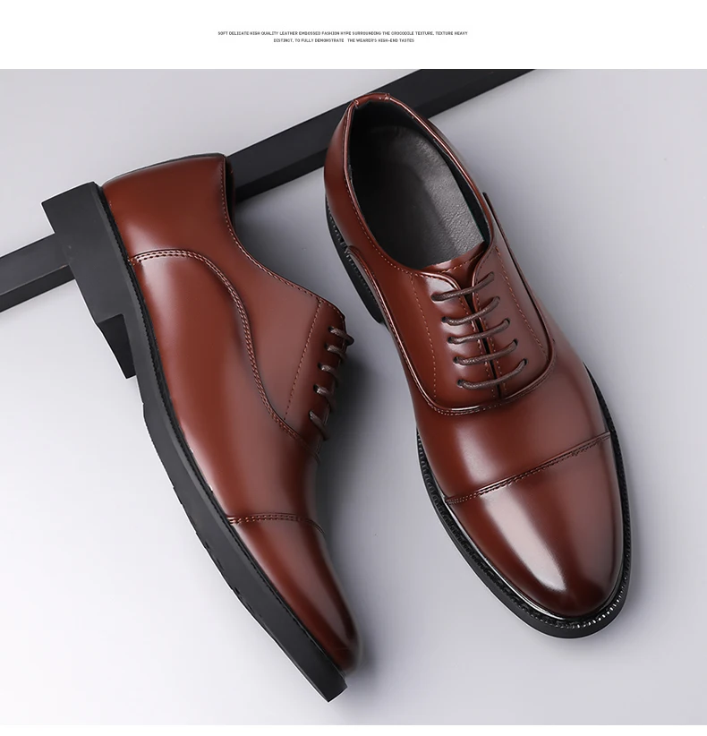 High Quality Men Genuine Leather Shoes Luxury Designer Oxford Shoes Male Business Office Brogue Dress Shoes for Men Wedding Shoe