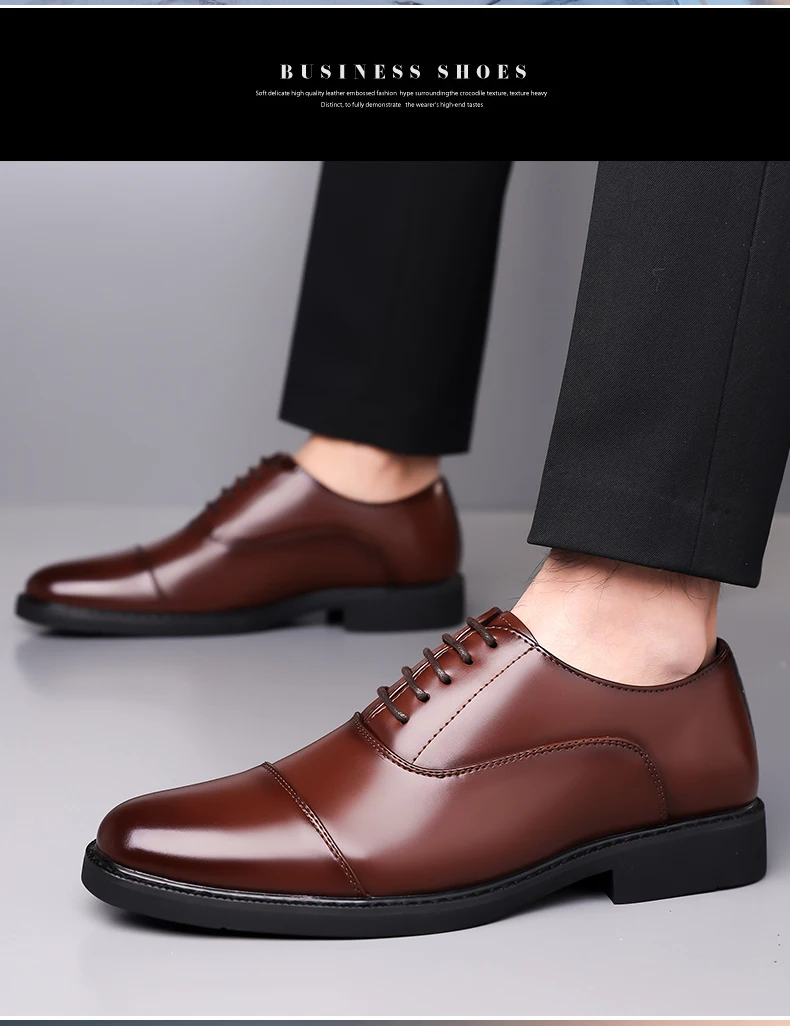 High Quality Men Genuine Leather Shoes Luxury Designer Oxford Shoes Male Business Office Brogue Dress Shoes for Men Wedding Shoe
