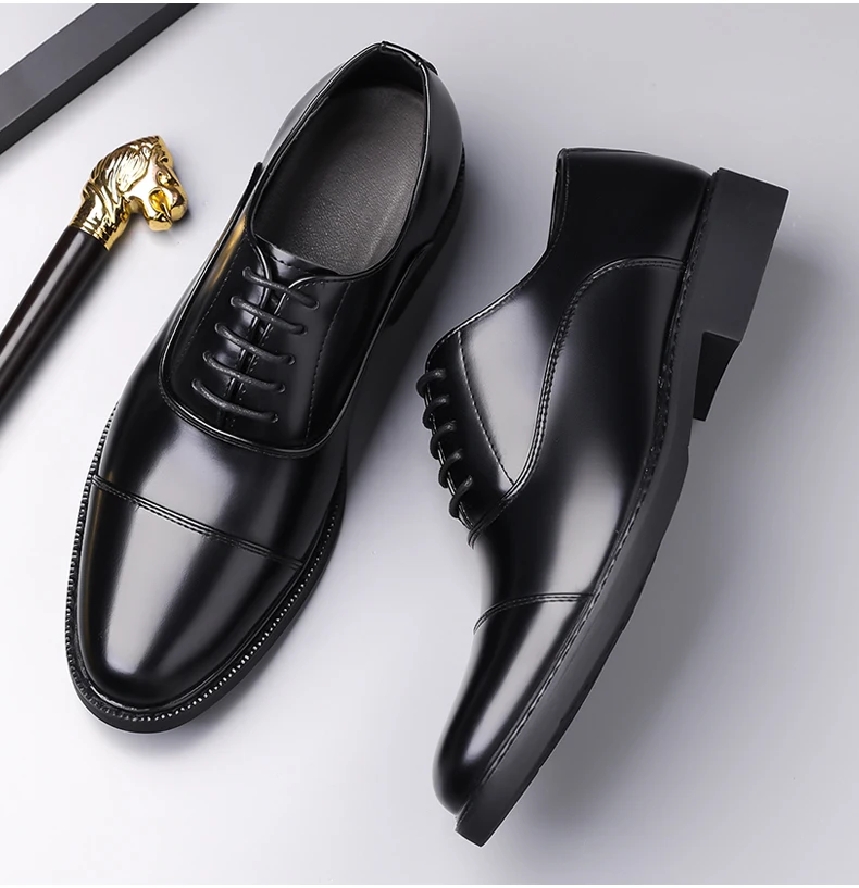 High Quality Men Genuine Leather Shoes Luxury Designer Oxford Shoes Male Business Office Brogue Dress Shoes for Men Wedding Shoe