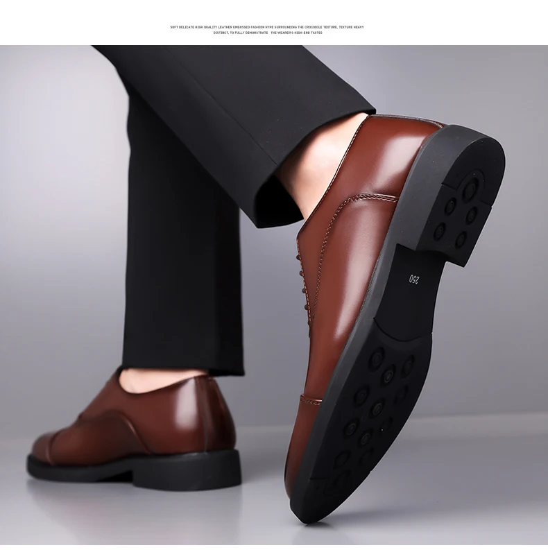 High Quality Men Genuine Leather Shoes Luxury Designer Oxford Shoes Male Business Office Brogue Dress Shoes for Men Wedding Shoe