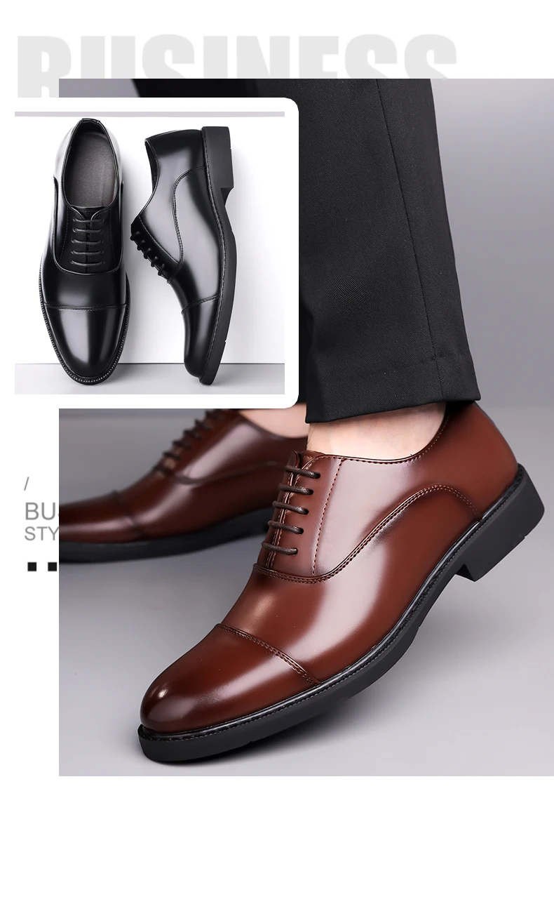 High Quality Men Genuine Leather Shoes Luxury Designer Oxford Shoes Male Business Office Brogue Dress Shoes for Men Wedding Shoe