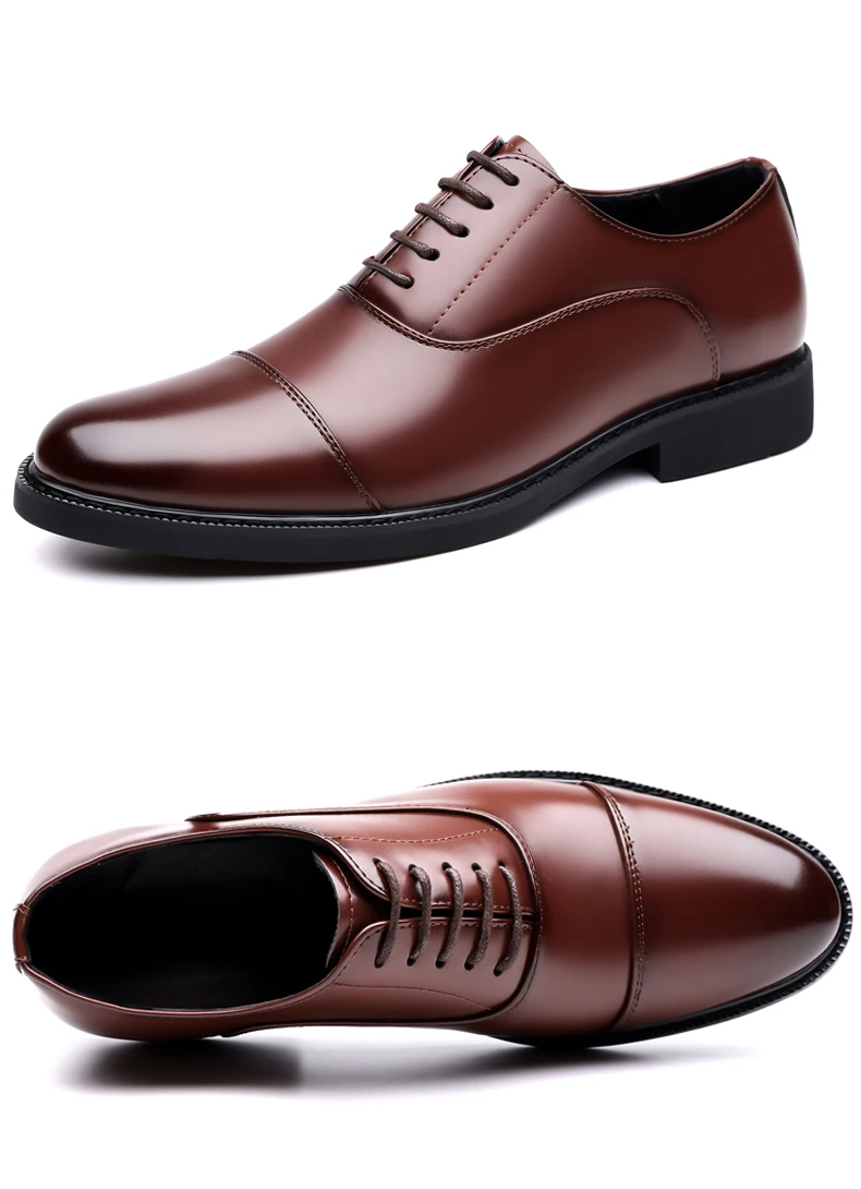 High Quality Men Genuine Leather Shoes Luxury Designer Oxford Shoes Male Business Office Brogue Dress Shoes for Men Wedding Shoe