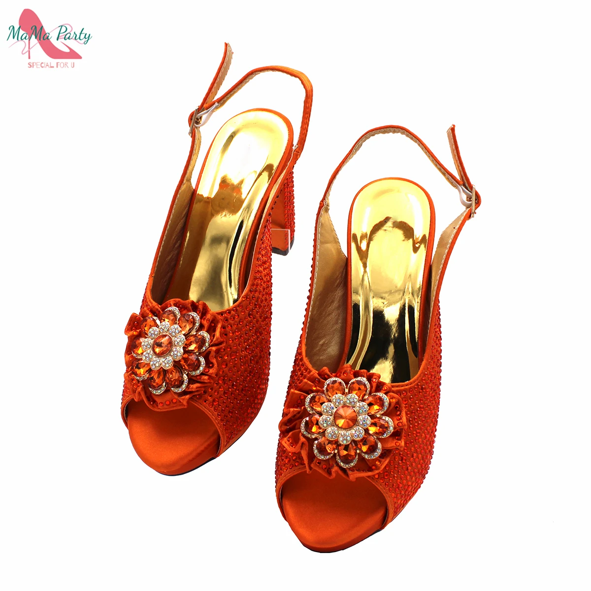 Buckle Strap Sandals Nigerian Women Shoes and Bag Set in Yellow Color with Shinning Crystal Italian Lady Shoes and Bag for Party