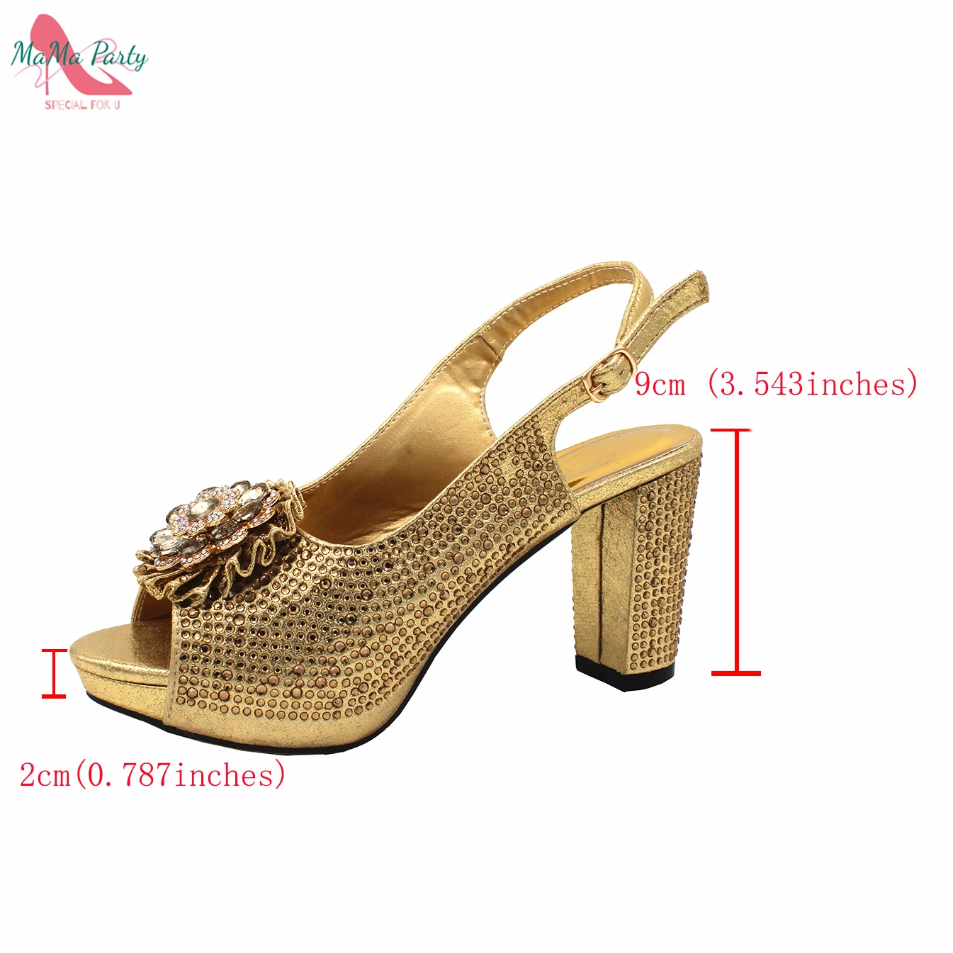 Buckle Strap Sandals Nigerian Women Shoes and Bag Set in Yellow Color with Shinning Crystal Italian Lady Shoes and Bag for Party